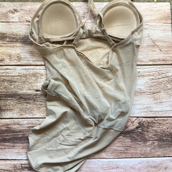 SET OF 2! NWOT Capezio Women's Plunge Neck Mesh Midriff Body Liner Leotard sz lg - Picture 7 of 7